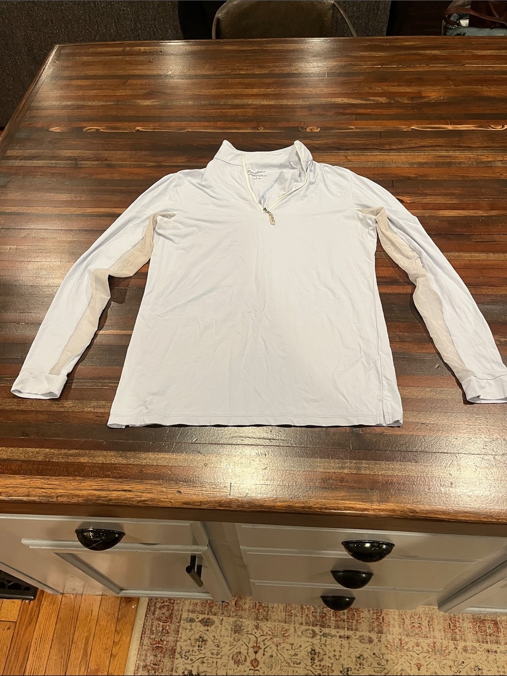 The Tailored Sportsman Light Blue Quarter-Zip Top small